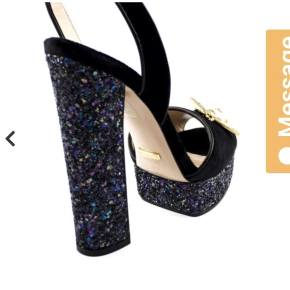 GucciWomen's Black Soko Sandals In Soft Velvet With Applied Metal Bee An… - Picture 2 of 8